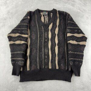 Coogi Australia Black / Cream Knit Wool Sweater Men’s Size S
